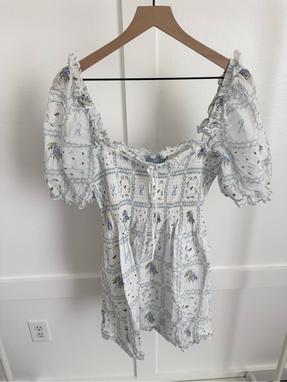Hill House Scarlett Nap Mini Dress Blue Floral
